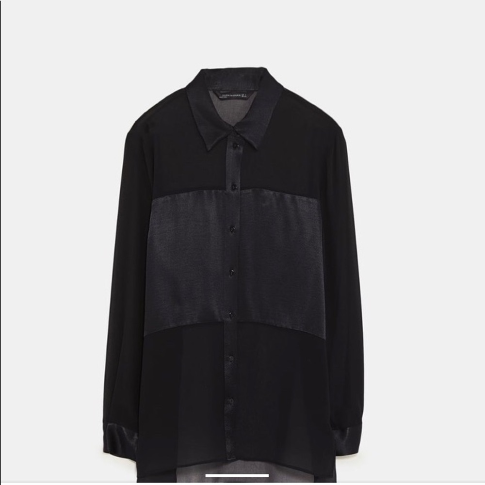Zara Blouse with satin | size large, never worn